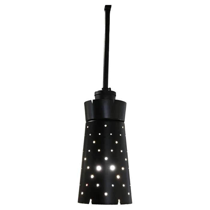 1950s Black Lacquer Steel Pendant Light (1 of 4)