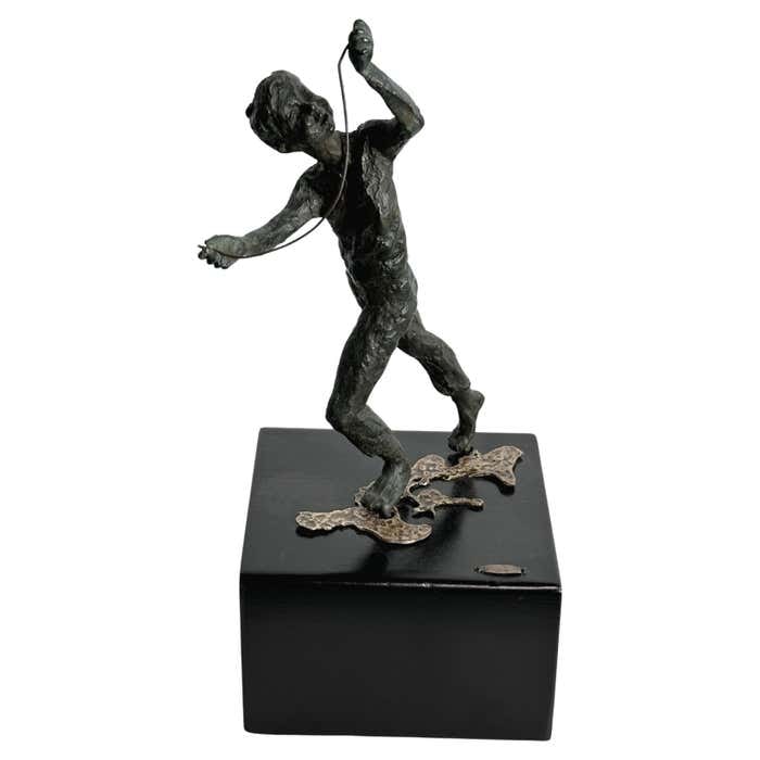 Cheeky Child Bronze Statue on Square Base by Curtis Jere (1 of 7)