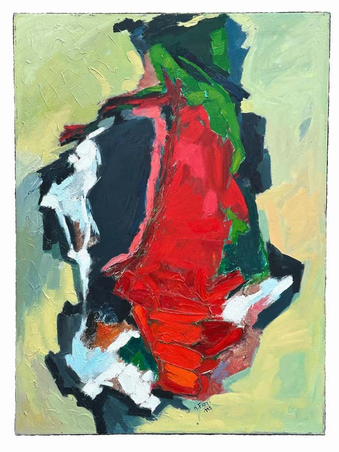 Colorful Light Green and Red Abstract - Acrylic on Canvas by Eric K. Fiazi (1 of 6)