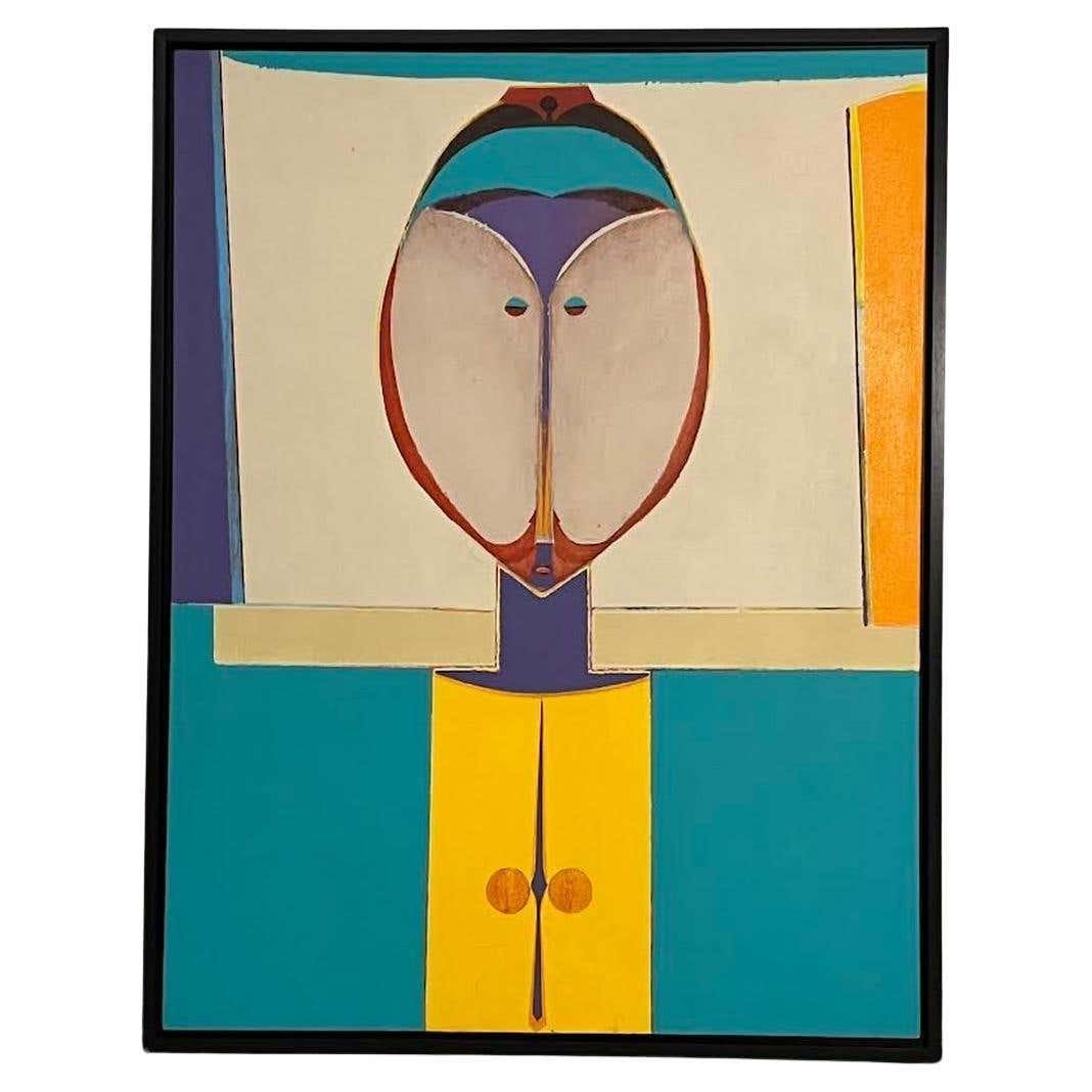 Colourful Acrylic Modern Primitive Portrait by Edward Lewis (1 of 6)