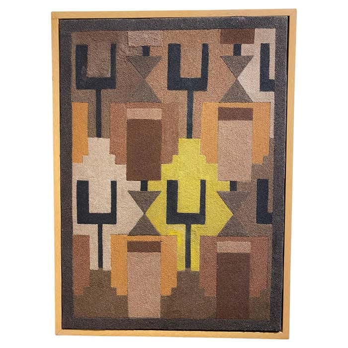 Earth Tone Geometric Abstract Projected Sand on Wood Panel by Angel Velasquez (1 of 5)