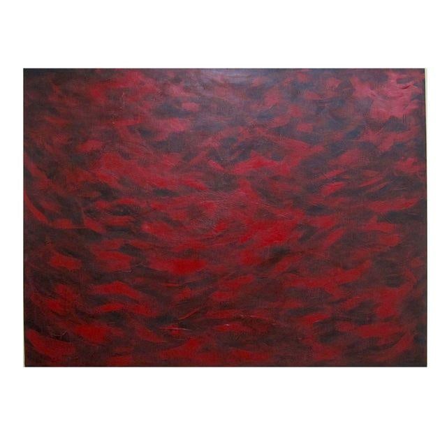 Feathery Red Abstract Painting (1 of 6)