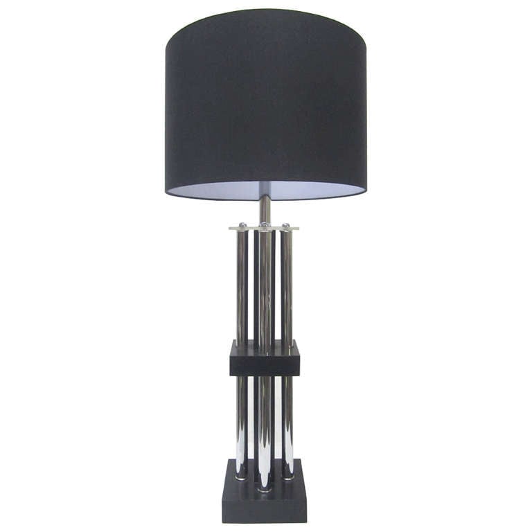 Modern Tubular Chrome Column Lamp (1 of 6)