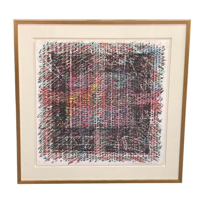 Optical Pastel Pencil Expressionist Abstract (1 of 7)