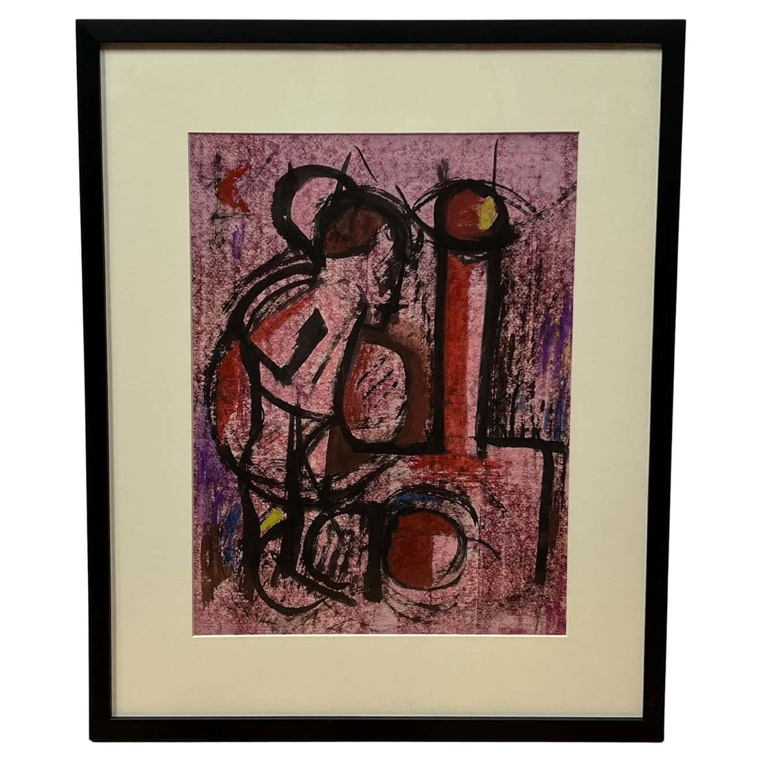 Pink Semi-Abstract Watercolor Still-Life by French Painter France Cami (1 of 7)