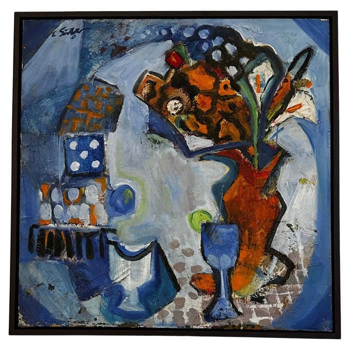 Still-Life Blue Tones Oil on Canvas by Edward Sotello (1 of 7)