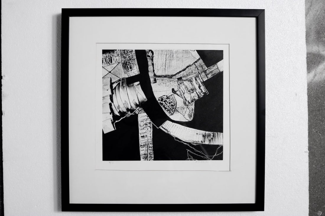 UNTITLED 2/7 Graphic Abstract Black-and-White Lithograph Signed Louise Siekman (1 of 4)