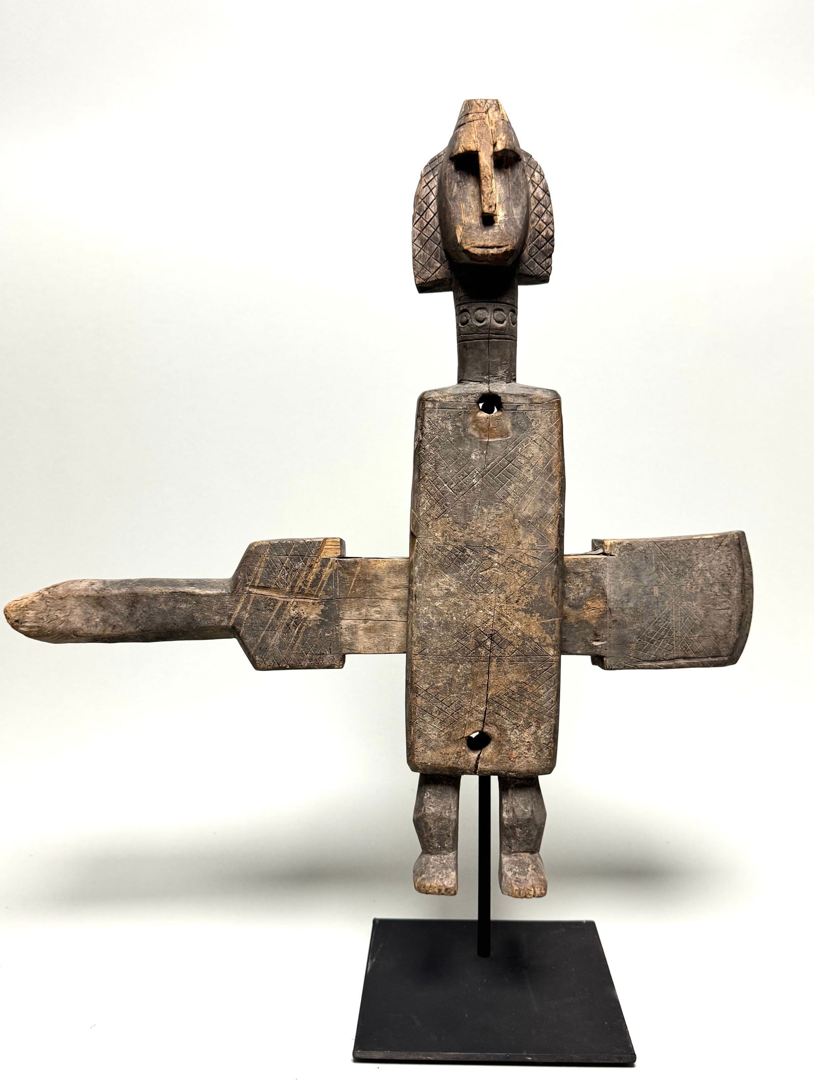 Ancestor figure grain door lock on stand - DOGON - Mali (1 of 12)