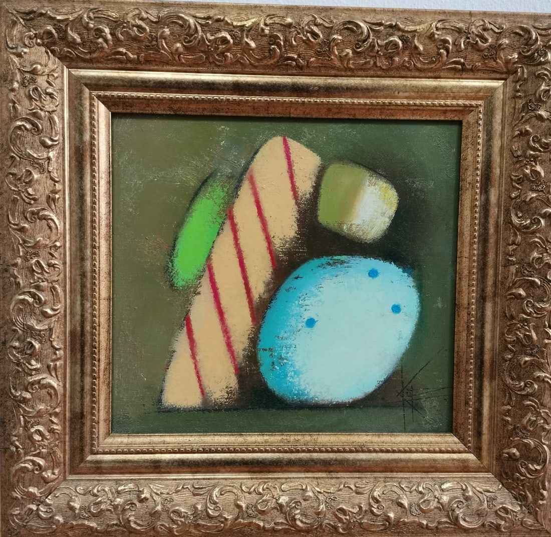 Title: Abstract Oil painting Rebus Oksana Kyrylenko Description: 74KOR Painter: Oksana Kyrylenko (1 of 3)