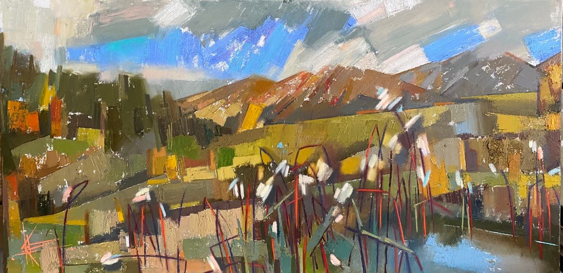 Title: Abstract Oil painting Carpathians. Autumn. Lake Oksana Kyrylenko  Description: 131KOR (1 of 5)