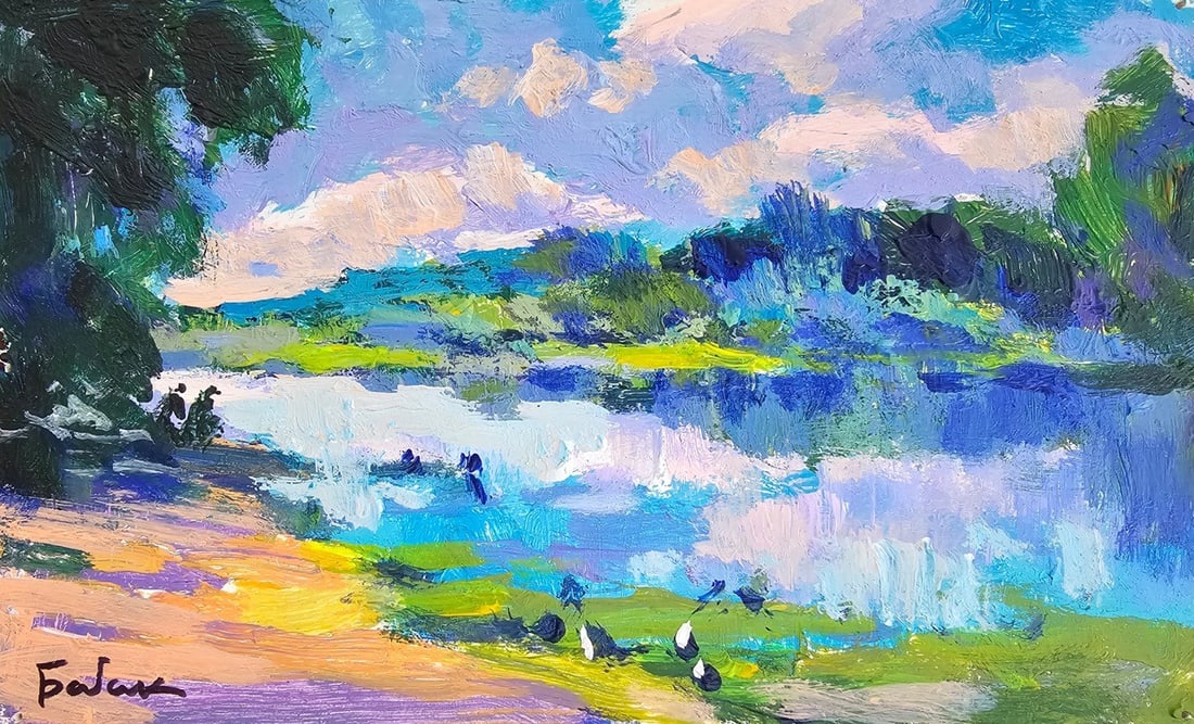 Title: Acrylic painting recreation center Vyacheslav Petrovich Babac Description: 312BA Painter: (1 of 10)