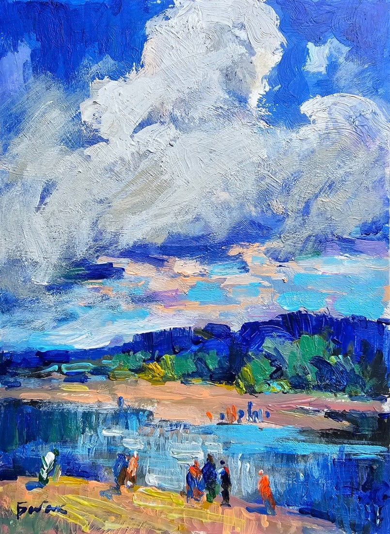 Title: Acrylic painting Walk Vyacheslav Petrovich Babac Description: 316BA Painter: Vyacheslav (1 of 10)