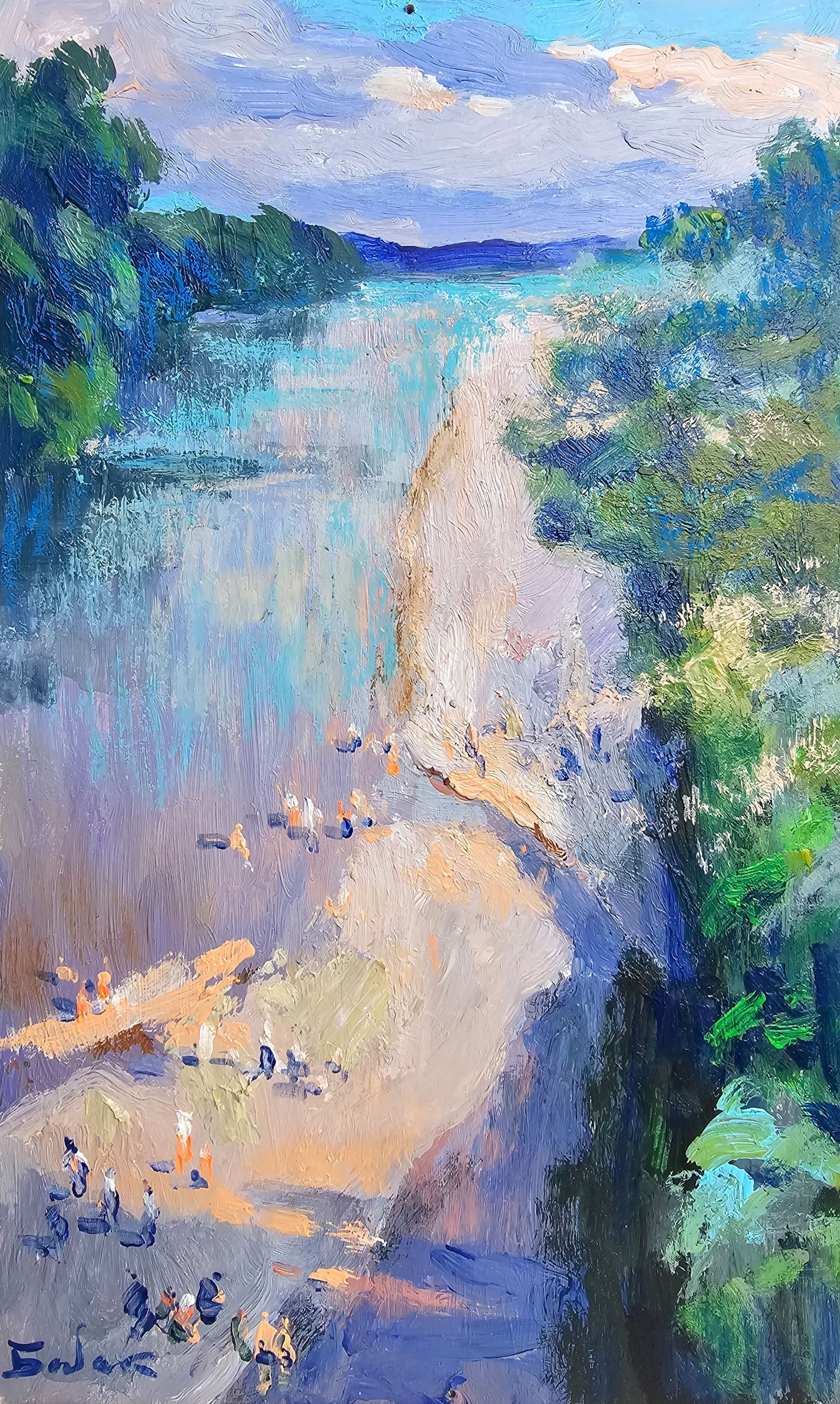 Title: Acrylic painting on the river Vyacheslav Petrovich Babac Description: 329BA Painter: (1 of 10)