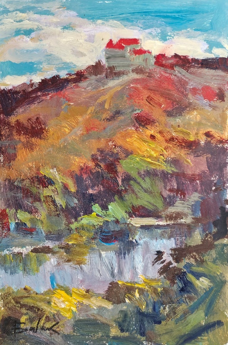 Title: Acrylic painting Vovchynets hills Vyacheslav Petrovich Babac Description: 452BA Painter: (1 of 10)