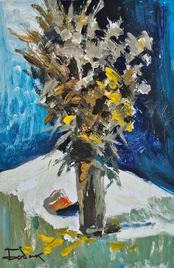 Title: Acrylic painting Dried flowers Vyacheslav Petrovich Babac Description: 462BA Painter: (1 of 8)