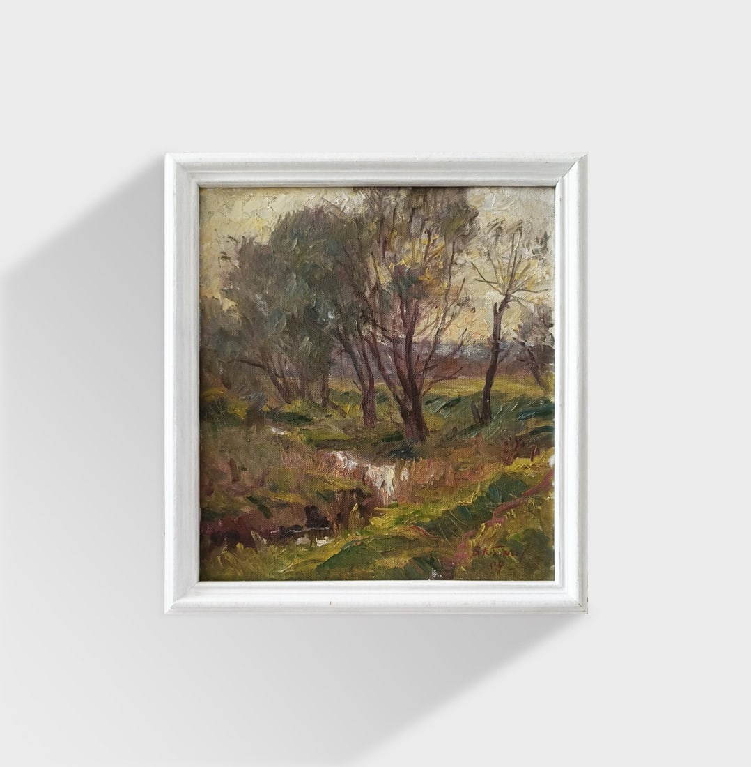 Title: Oil painting River by honored painter Ukrainian Vasyl K. Description: 08Kv Painter: Vasyl (1 of 8)