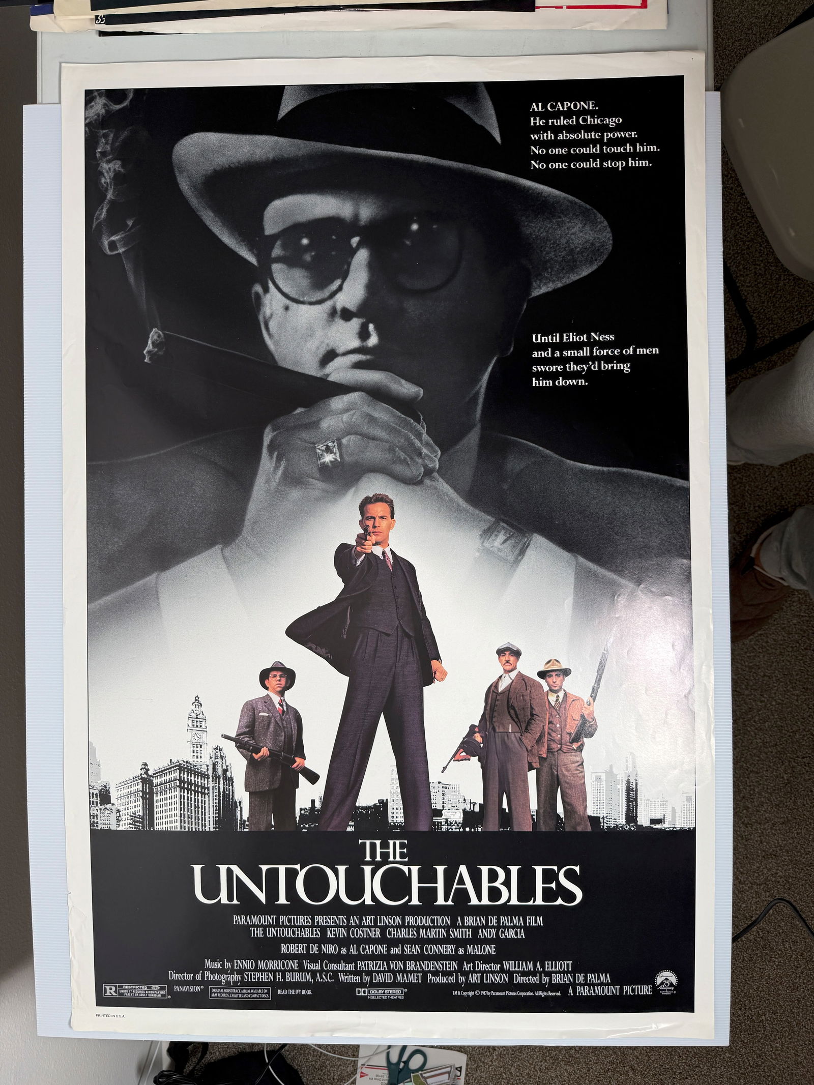 KEVIN COSTNER - THE UNTOUCHABLES ONE-SHEET: Title: KEVIN COSTNER - THE UNTOUCHABLES ONE-SHEET Description: KEVIN COSTNER - THE UNTOUCHABLES ONE-SHEET MOVIE POSTER. JUST OVER 24 X 36 Reserve: $5.00 Shipping: Domestic: Flat-rate of $12.00 to anyw
