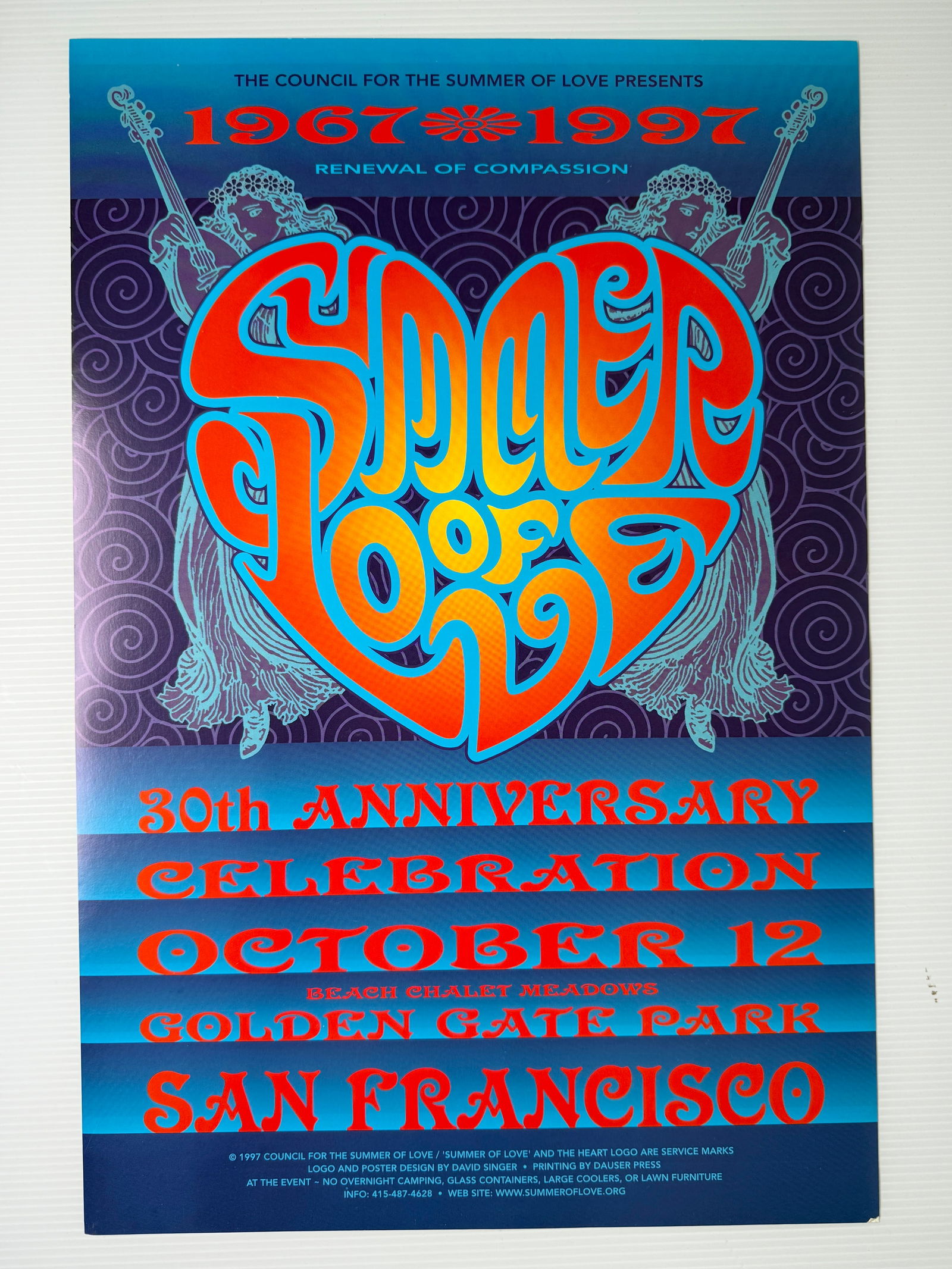 30TH ANNIVERSARY OF THE SUMMER OF LOVE POSTER (1 of 1)