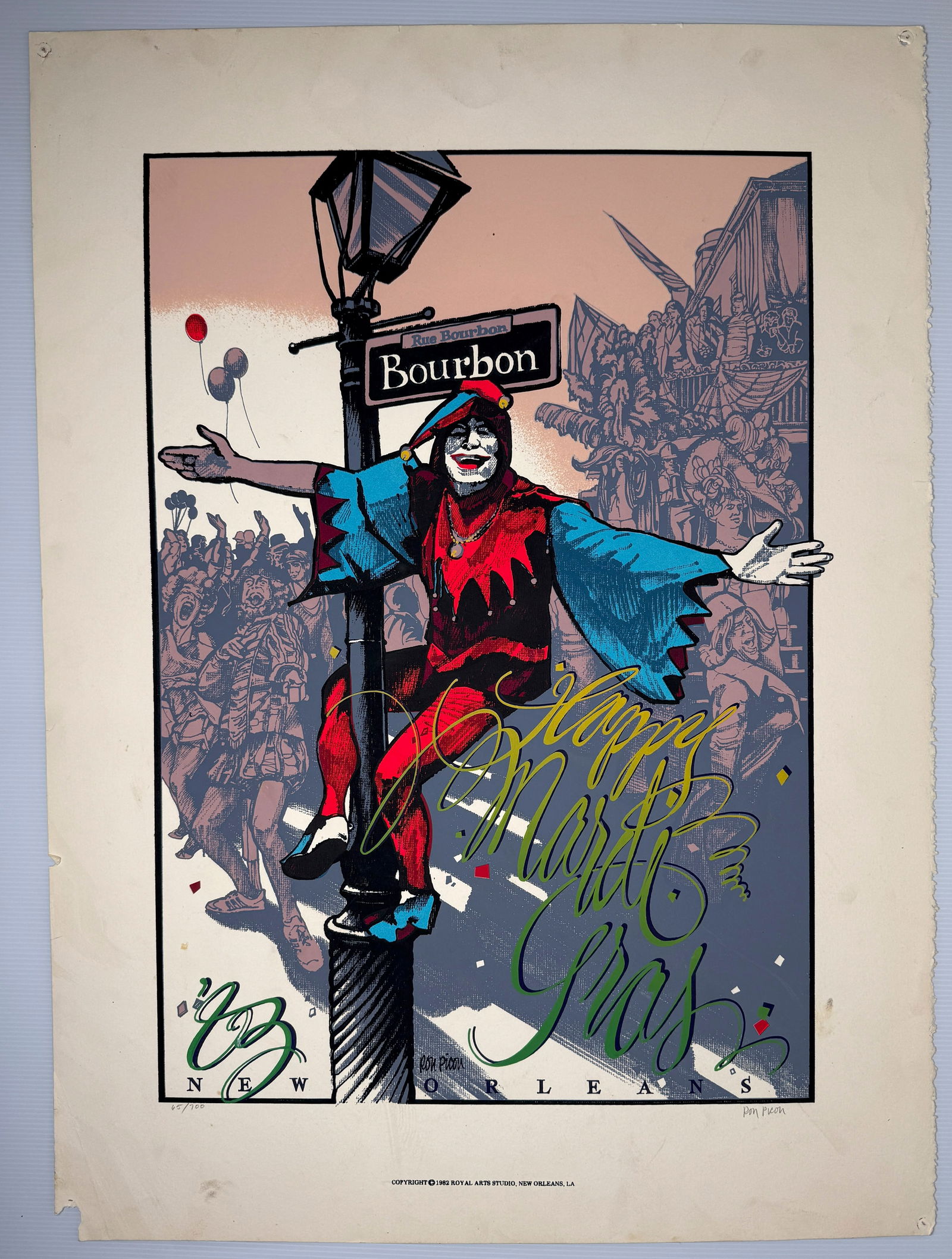 SIGNED & NUMBERED NEW ORLEANS MARDI GRAS PRINT - RON PICON (1 of 1)