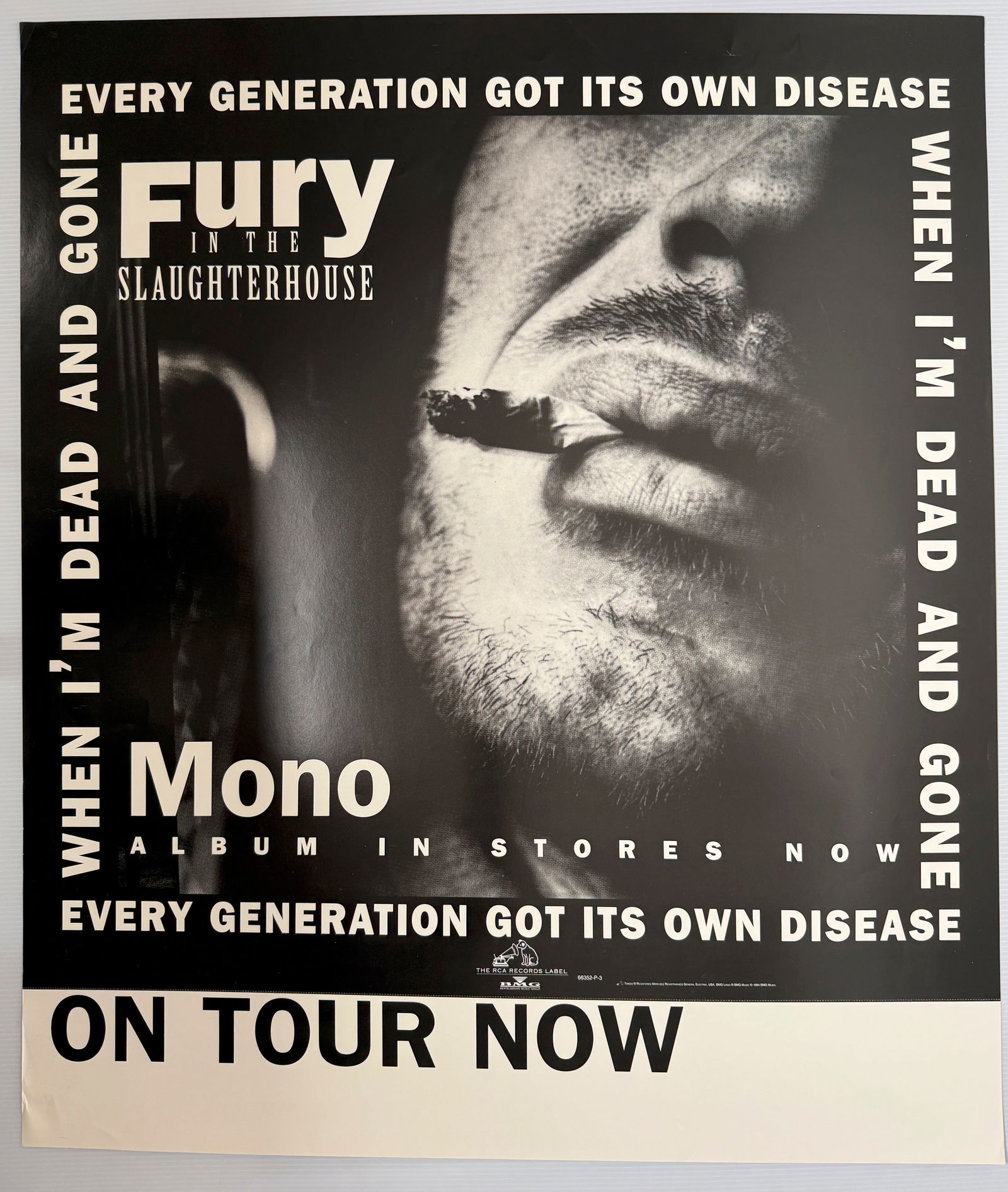 SUPER RARE Fury In The Slaughterhouse TOUR BLANK (1 of 1)