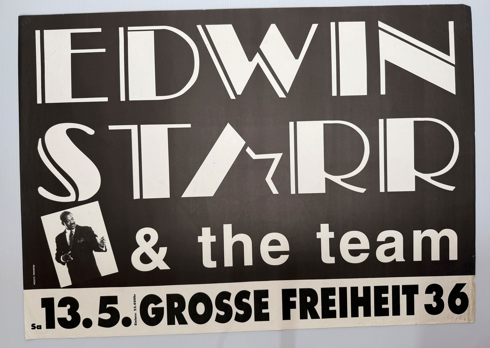EDWIN STAR GERMAN CONCERT POSTER: Title: EDWIN STAR GERMAN CONCERT POSTER Description: Gro?e Freiheit 36 is a music club on Gro?e Freiheit street in Hamburg's St. Pauli district. The Kaiserkeller is in its basement. ABOUT 20 X 24. Res