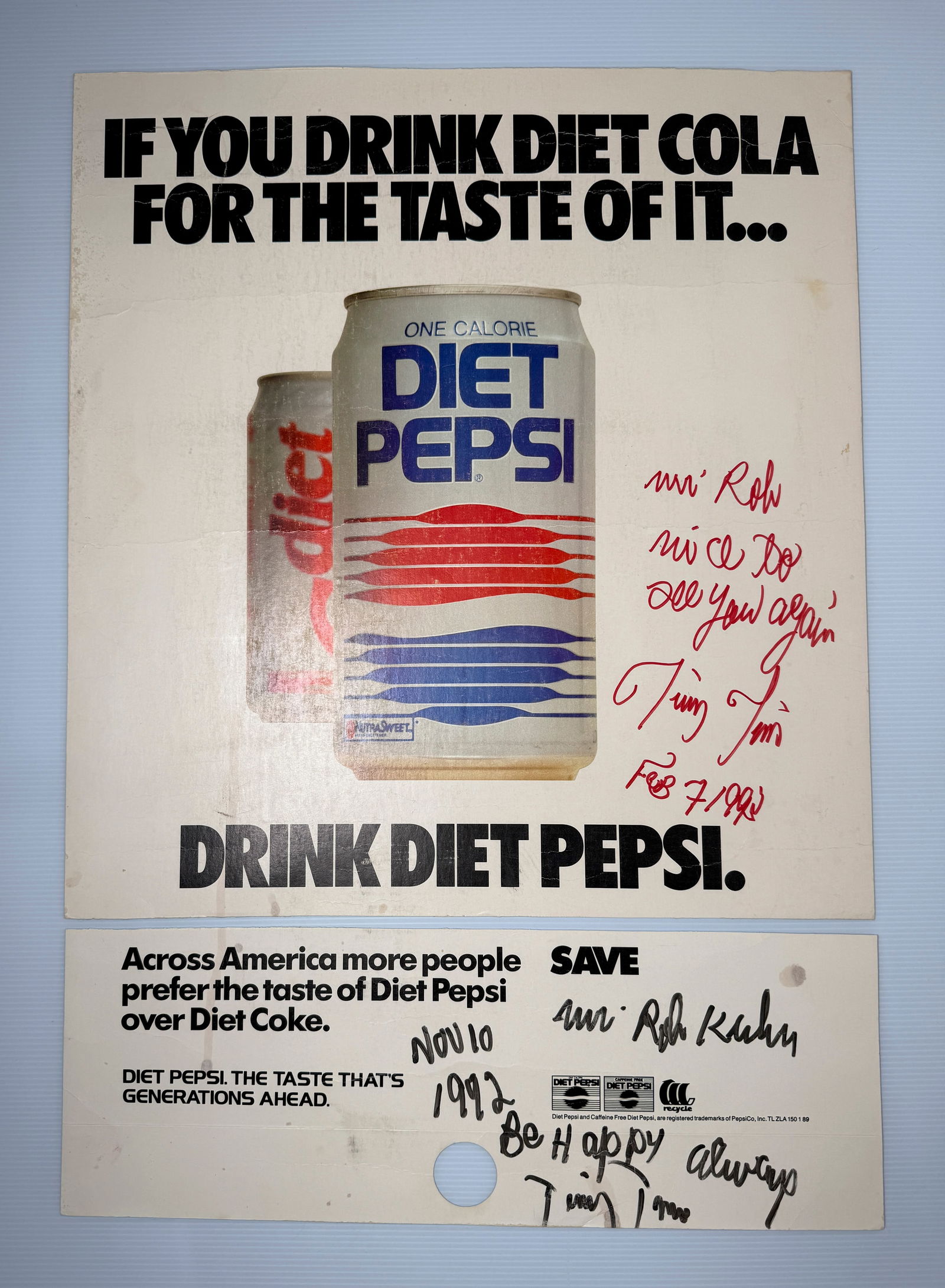 TINY TIM DOUBE SIGNED PEPSI AD (1 of 1)