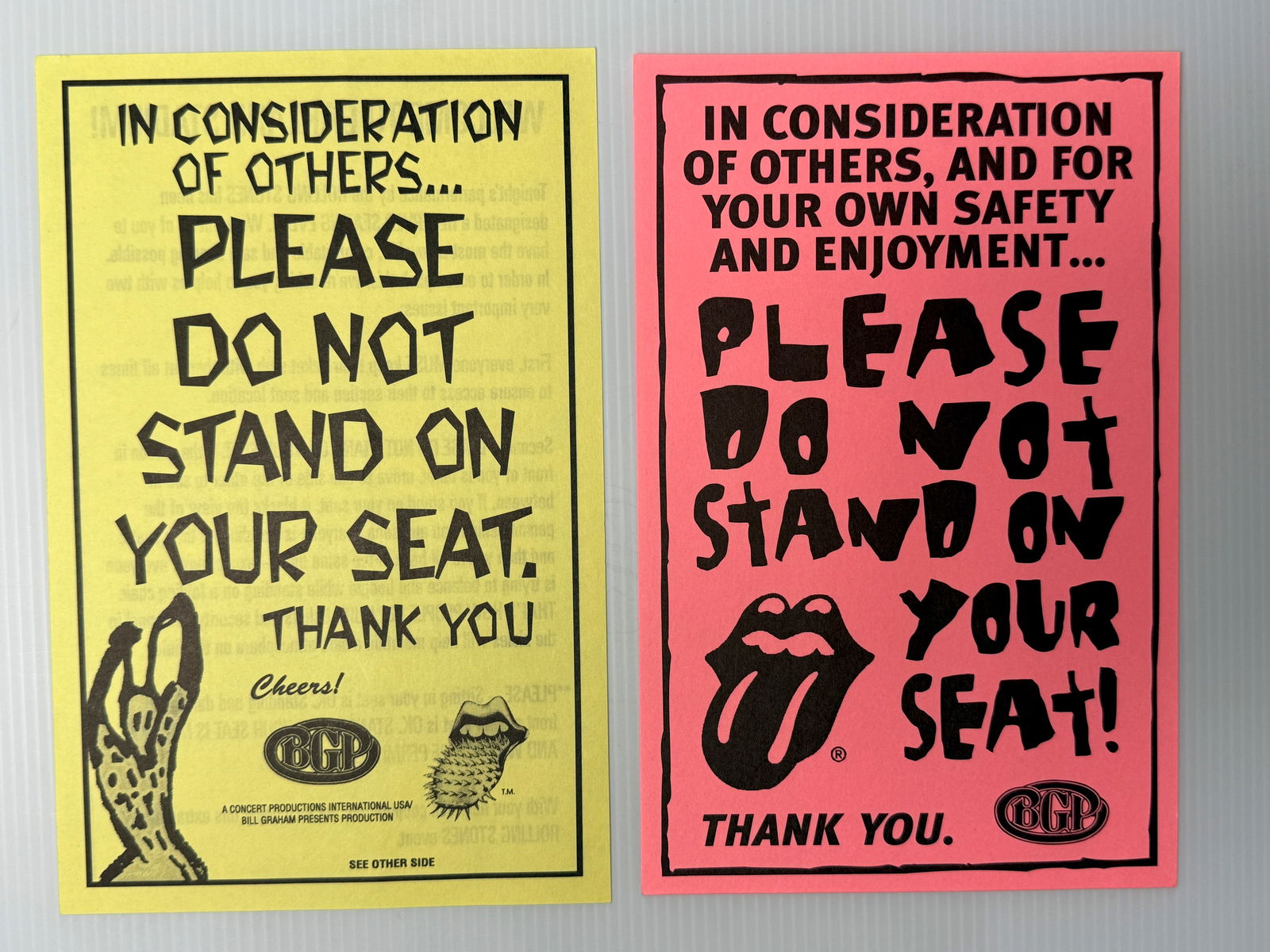 ROLLING STONES AT OAKLAND STADIUM - SEAT FLYERS (1 of 2)