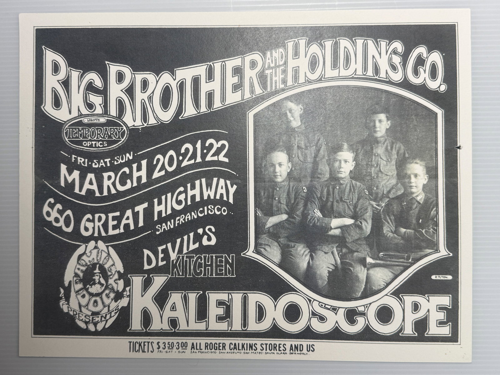 BIG BROTHER HANDBILL BY RANDY TUTEN: Title: BIG BROTHER HANDBILL BY RANDY TUTEN Description: BIG BROTHER HANDBILL BY RANDY TUTEN. FAMILY DOG GREAT HIGHWAY. 1970. 8 X 11 Reserve: $5.00 Shipping: Domestic: Flat-rate of $12.00 to anywhere w