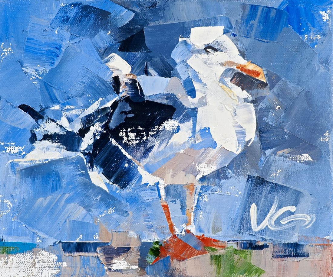 Oil painting Lonely bird Volodymyr Gluhomanyuk (1 of 7)