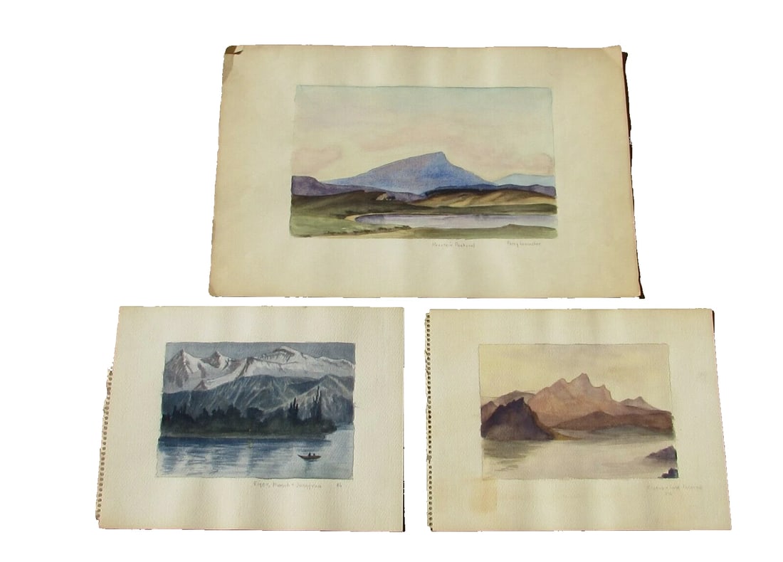 PERCY LANCASTER (Attributed to) Trio of Landscape watercolors (two are unsigned) (1 of 5)