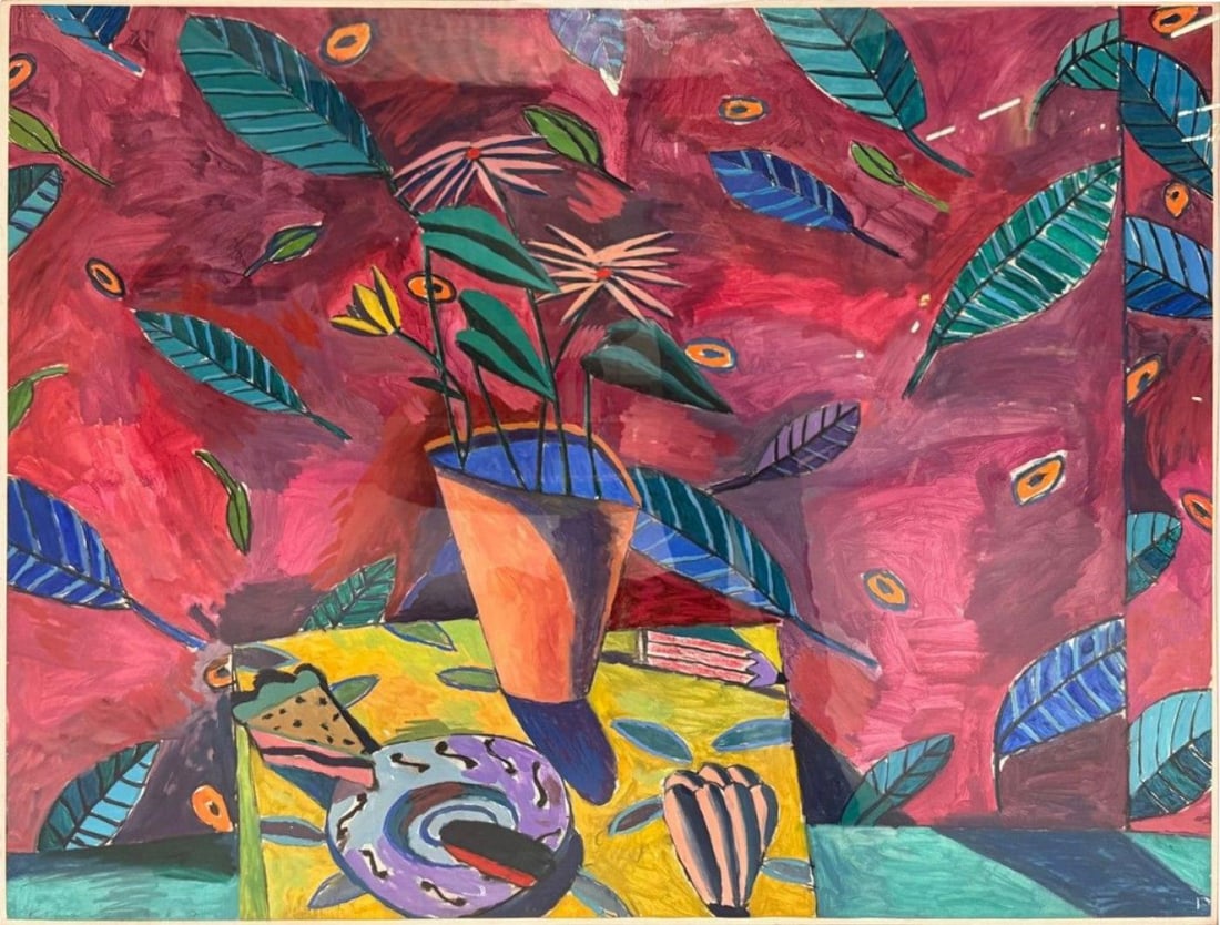 Gary Komarin, Contemporary, Oil on Paper, Large Abstract Painting, USA, 1987: Title:Gary Komarin, Contemporary, Oil on Paper, Large Abstract Painting, USA, 1987 Description:Gary Komarin, Contemporary, Oil on Paper, Acrylic, Large Abstract Painting, USA, 1987 'Loosha' 1987 by Ga