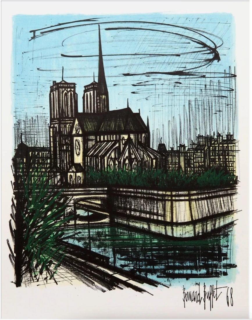 Bernard Buffet: Tower Bridge Oil On Board