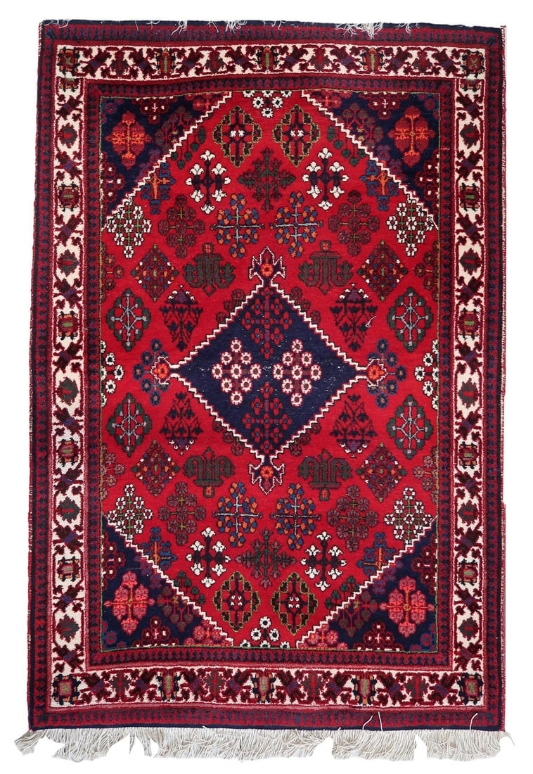 Handmade Vintage Persian Joshagan rug 3.4' x 5.2' (106cm x 159cm), 1970s (1 of 11)