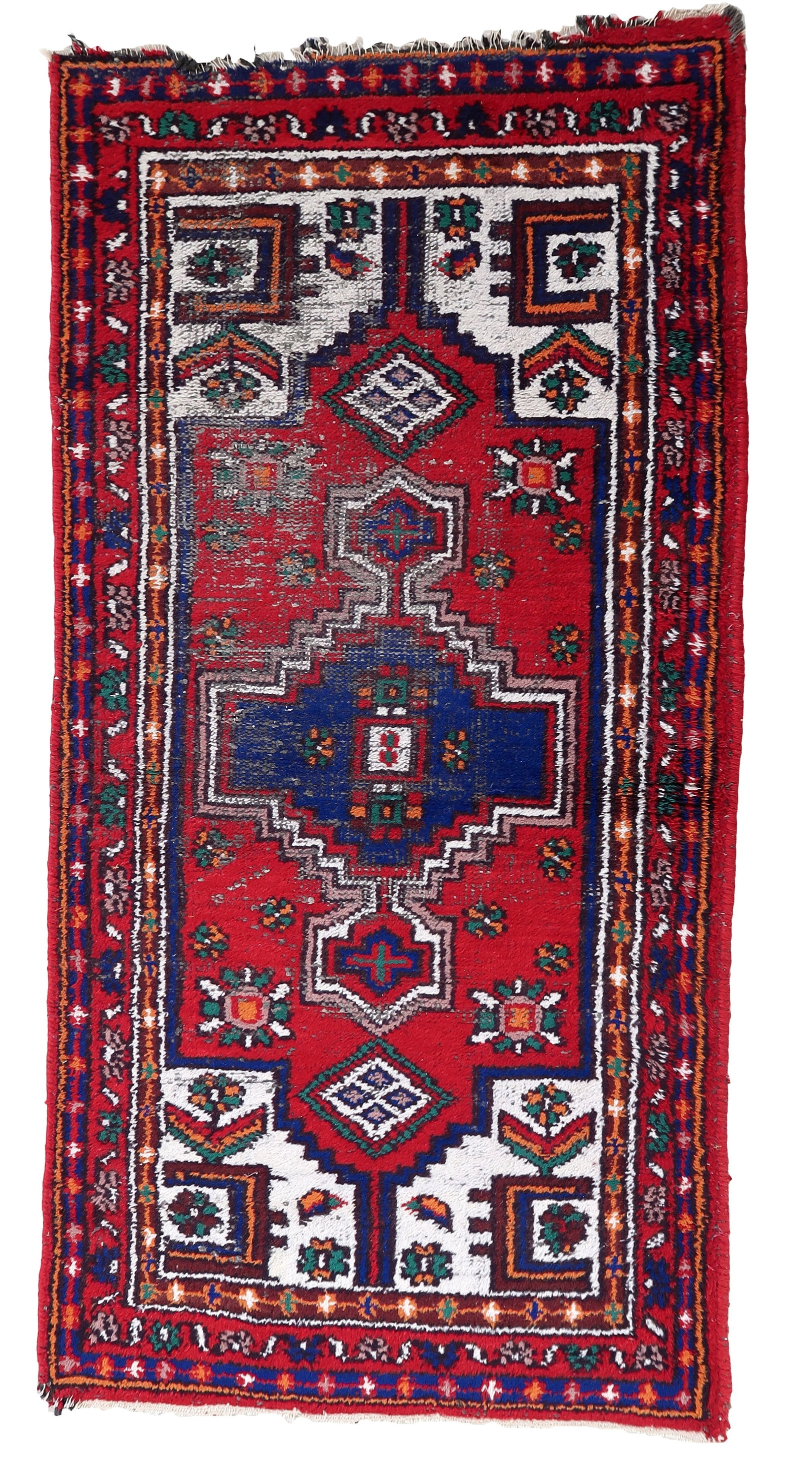 Handmade vintage Persian Hamadan rug 3' x 6' (93cm x 183cm) 1970s (1 of 11)