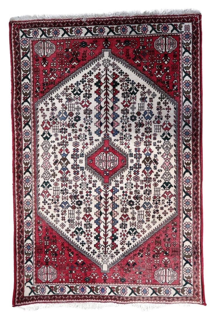 Handmade Vintage Persian Malayer Rug 3.2' x 4.9' (98cm x 150cm), 1970s (1 of 14)