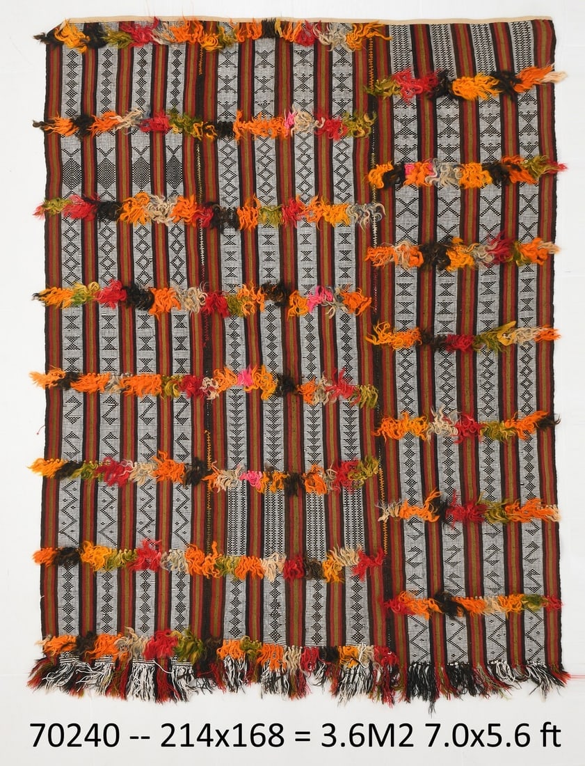 5'6'' x 7'0'' Tulu Filikli Kilim Rug - 70240 (1 of 20)