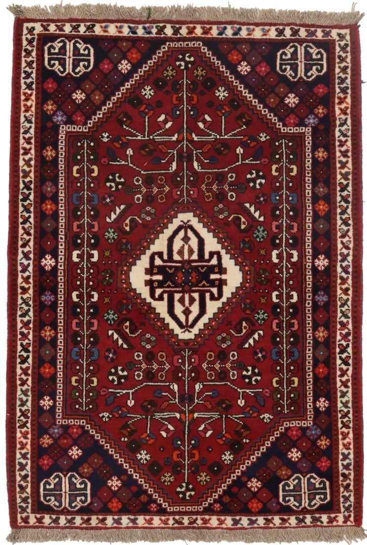 Red Tribal 3'5X5 Shiraz Persian Rug (1 of 20)