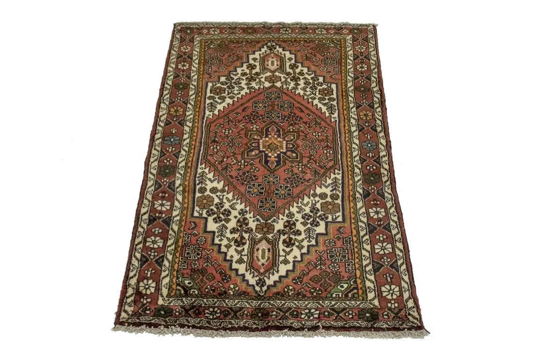 Semi Antique Bittersweet Red Tribal 3'8X6'5 Hamedan Persian Rug (1 of 14)
