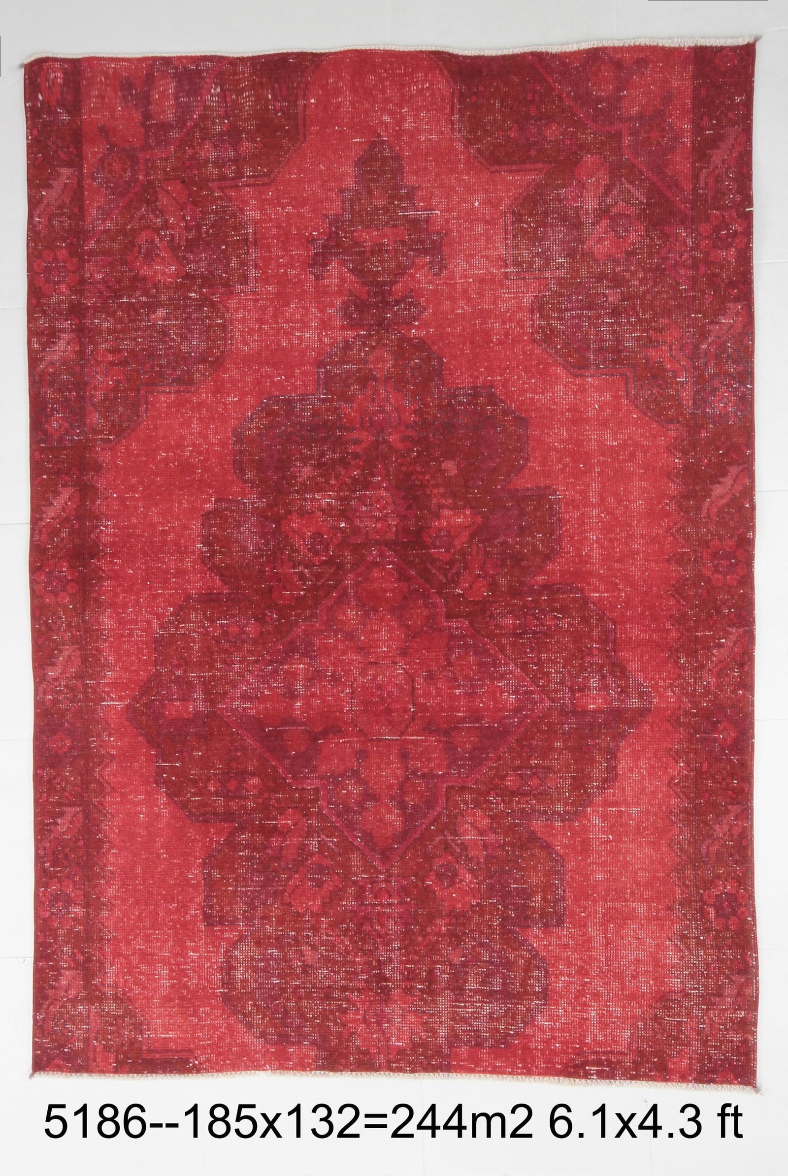 4'3'' x 6'0'' Handmade Vintage Wool Rug - 5186 (1 of 19)