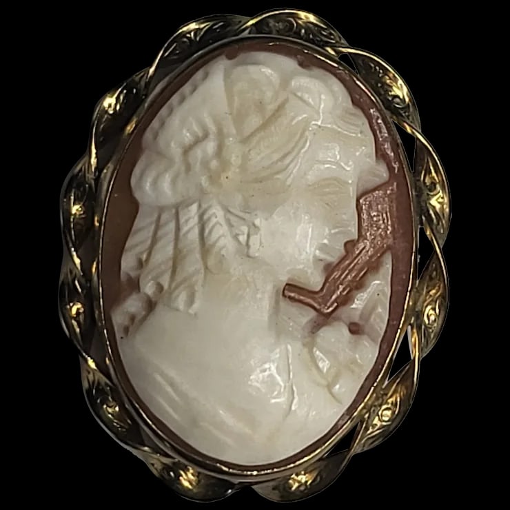 Vintage Gold Filled Van Dell Cameo Pin/Pendant/Brooch (1 of 6)