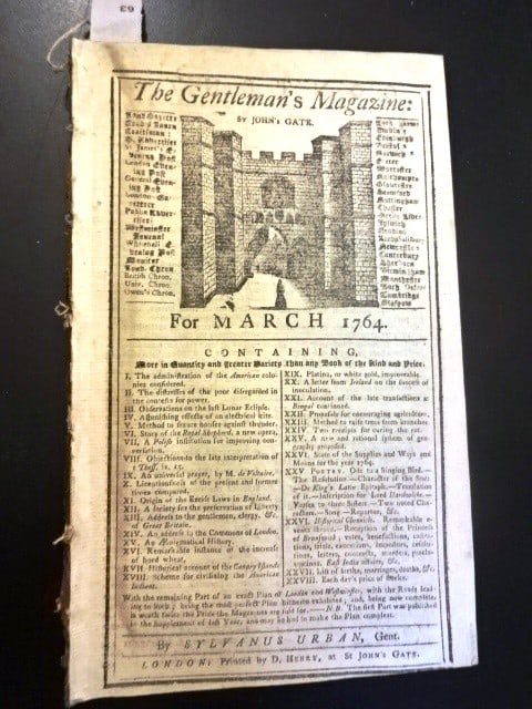 1764 Magazine Colonies American Indians (1 of 4)