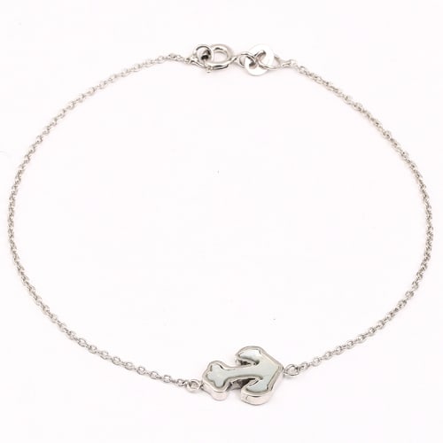 Bracelet: Mother Of Pearl Plate Anchor 10x7.10mm: Item:Bracelet Description: Mother Of Pearl Plate Anchor 10x7.10mm - 1Pcs Date/Period: After 2000 Material: 925 Silver W/Rhodium Gross Weight: 1.91 Metal Weight: 1.8 Reserve: $18.00 Shipping: Domestic:
