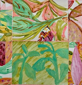 In the Garden #1 Contemporary Original Abstract Mixed-Media Collage by Hunter Hogan