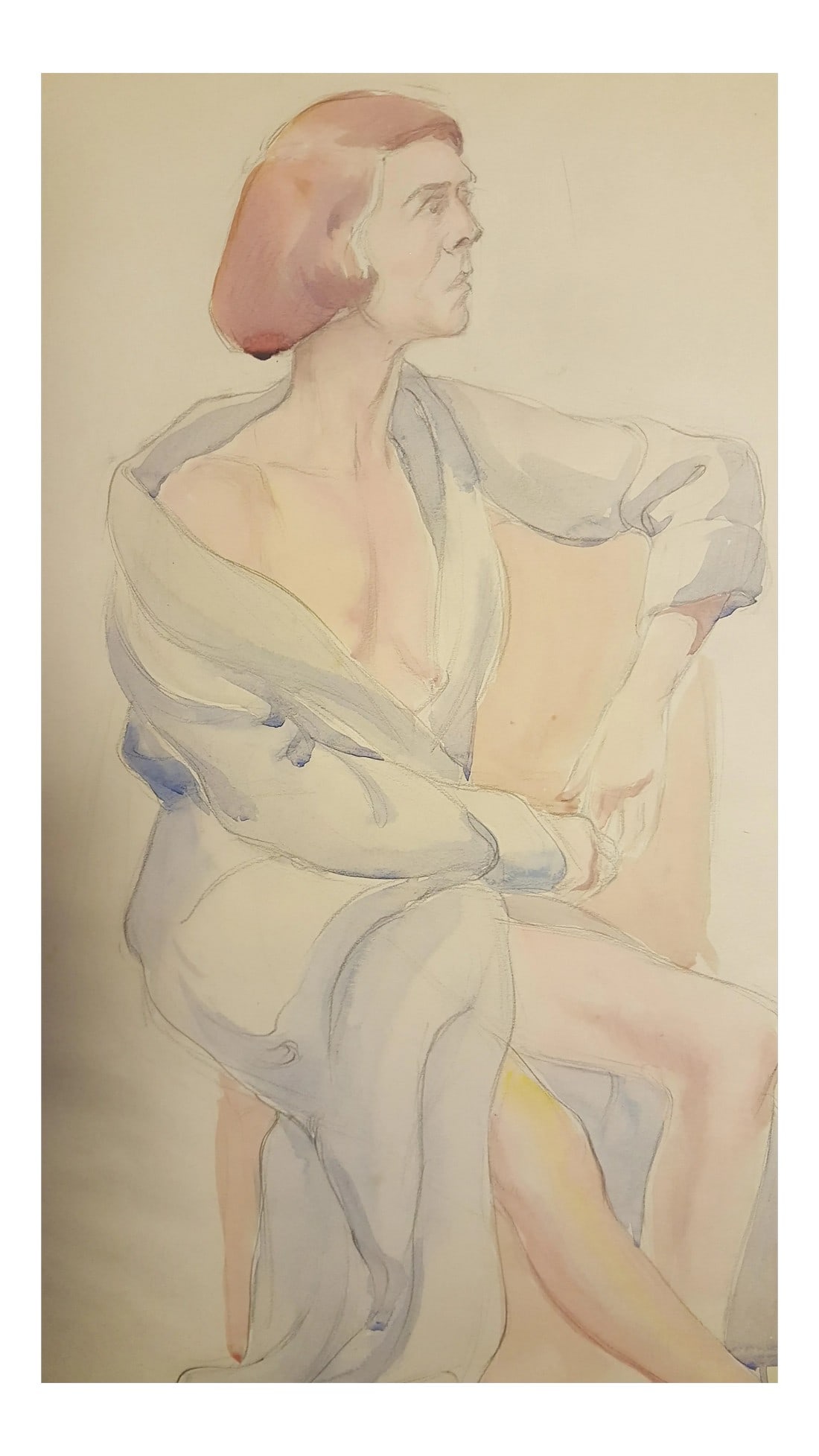 Watercolor Of Seated Woman By Eileen Churm (1 of 6)