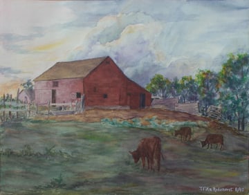 Picturesque Farmhouse Landscape by Thelma Fike Rodenhorst