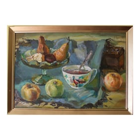 Vintage Oil Painting on Board Listed Belorussian Artist Korobushkin