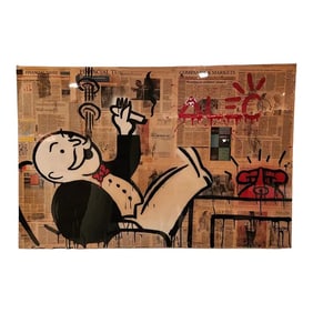 Original Mixed-Media Artwork by Alec Monopoly, "Financial Times"