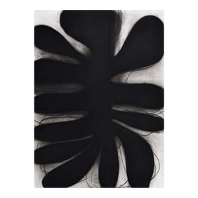 Contemporary Abstract Charcoal on Paper Drawing "Dovetail 1" by Margaret Neill