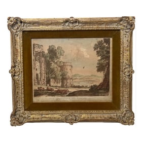 Early 19th Century Hand Colored Engraving, After Claude Lorrain