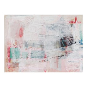 Dreamy Gestural Abstract 20th Century Oil on Paper